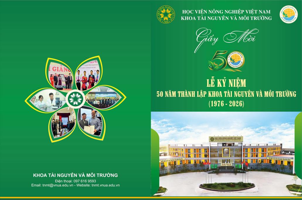 Thư mời các thế hệ giảng viên, người lao động, cựu sinh viên, học viên, nghiên cứu sinh về dự Lễ Kỷ niệm 50 năm ngày thành lập Khoa Tài nguyên và Môi trường
