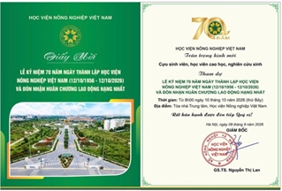 Thư mời cựu sinh viên, học viên, nghiên cứu sinh về dự Lễ Kỷ niệm 70 năm ngày thành lập Học viện