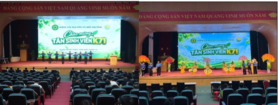 Tiết mục văn nghệ đến từ CLB Sinh viên tình nguyện Khoa Tài nguyên và Môi trường.