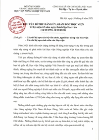 Thư của Bí thư Đảng ủy, Giám đốc Học viện về kỷ niệm 65 năm ngày thành lập Học viện 12 10 1956-12 10 2021