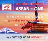 Học bổng Ajinomoto Asean+One dành cho sinh viên quốc tế của Tập đoàn Ajinomoto