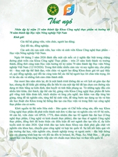 Thư ngỏ nhân dịp kỷ niệm 25 năm thành lập Khoa Công nghệ thực phẩm và hướng tới 70 năm thành lập Học viện Nông nghiệp Việt Nam