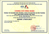 PHÒNG THÍ NGHIỆM MÔI TRƯỜNG, KHOA TÀI NGUYÊN  MÔI TRƯỜNG ĐẠT CHUẨN ISO IEC 17025 2017