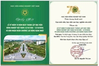 Thư mời cựu sinh viên, học viên, nghiên cứu sinh về dự Lễ Kỷ niệm 70 năm ngày thành lập Học viện