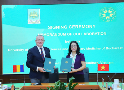 Học viện Nông nghiệp Việt Nam ký kết Biên bản ghi nhớ hợp tác với Trường Đại học Khoa học Nông nghiệp và Thú y Bucharest Rumani