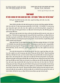 Thư ngỏ về việc chung tay vun xanh Học viện - Xây dựng “Rừng các thế hệ VNUA”