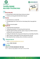 Công ty cổ phần thú y xanh Việt Nam thông báo tuyển dụng