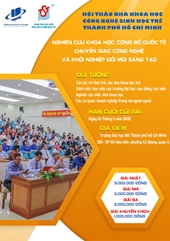 Thư mời viết bài tham luận Hội nghị Nhà khoa học Công nghệ Sinh học trẻ Thành phố Hồ Chí Minh “Nghiên cứu khoa học, công bố quốc tế, chuyển giao công nghệ và khởi nghiệp đổi mới sáng tạo”