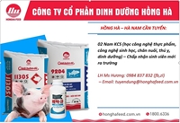 Công ty cổ phần dinh dưỡng Hồng Hà - Hà Nam thông báo tuyển dụng