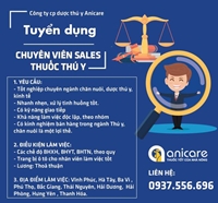 Công ty cp dược thú y Anicare thông báo tuyển dụng