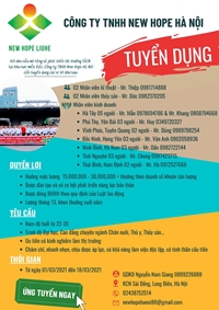 Công ty TNHH New Hope Hà Nội tuyển dụng