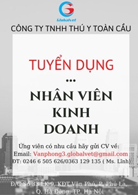 Công ty TNHH Thú y Toàn Cầu tuyển dụng