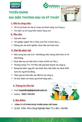 CÔNG TY CỔ PHẦN DƯỢC PHẨM XANH VIỆT NAM Cần tuyển dụng