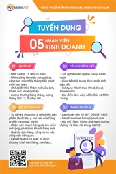 CÔNG TY CỔ PHẦN THƯƠNG MẠI MEDIVET VIỆT NAM tuyển dụng