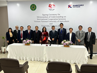 Lễ ký kết biên bản ghi nhớ hợp tác giữa Học viện Nông nghiệp Việt Nam và tập đoàn Kamichiku - Nhật Bản tại Việt Nam về chăn nuôi bò thịt