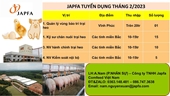 Công ty JAPFA - Miền Bắc , Cần tuyển đi làm luôn tháng 2 2023