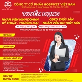 CÔNG TY CỔ PHẦN HOSPIVET VIỆT NAM TUYỂN DỤNG