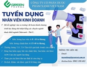 CÔNG TY CỔ PHẦN DƯỢC PHẨM XANH VIỆT NAM Cần tuyển dụng Nhân viên Kinh doanh Thuốc Thú Y