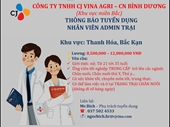 CÔNG TY TNHH CJ VINA AGRI – CN BÌNH DƯƠNG KHU VỰC MIỀN BẮC THÔNG BÁO TUYỂN DỤNG NHÂN VIÊN VĂN PHÒNG TRẠI