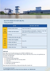 MAVIN AUSTFEED TUYỂN DỤNG NHIỀU VỊ TRÍ TRONG THÁNG 6 2023