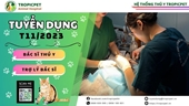 HỆ THỐNG THÚ Y TROPICPET THÔNG BÁO TUYỂN DỤNG THÁNG 11 2023