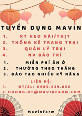 CÔNG TY CHĂN NUÔI MAVIN cần tuyển