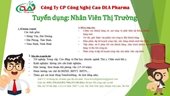 Công ty CP công nghệ cao DLA Pharma cần tuyển Nhân viên thị trường