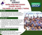 Greengroup tuyển dụng Tháng 8 vị trí