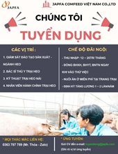 JAPFA COMFEED VIỆT NAM - TUYỂN DỤNG CHO BỘ PHẬN CHĂN NUÔI HEO MIỀN BẮC