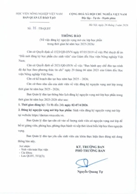 THÔNG BÁO Về việc đăng ký nguyện vọng mở các lớp học phần trong thời gian hè năm học 2025-2026