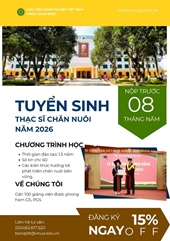 CƠ HỘI VIỆC LÀM RỘNG MỞ DÀNH CHO THẠC SĨ CHĂN NUÔI