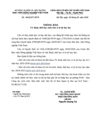 THÔNG BÁOV v Buộc thôi học sinh viên vì lý do học lực