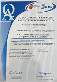 Chương trình Công nghệ sinh học đạt chuẩn chất lượng AUN-QA
