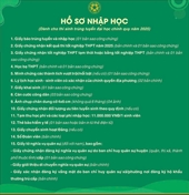 Hồ sơ nhập học dành cho thí sinh trúng tuyển đại học chính quy năm 2025