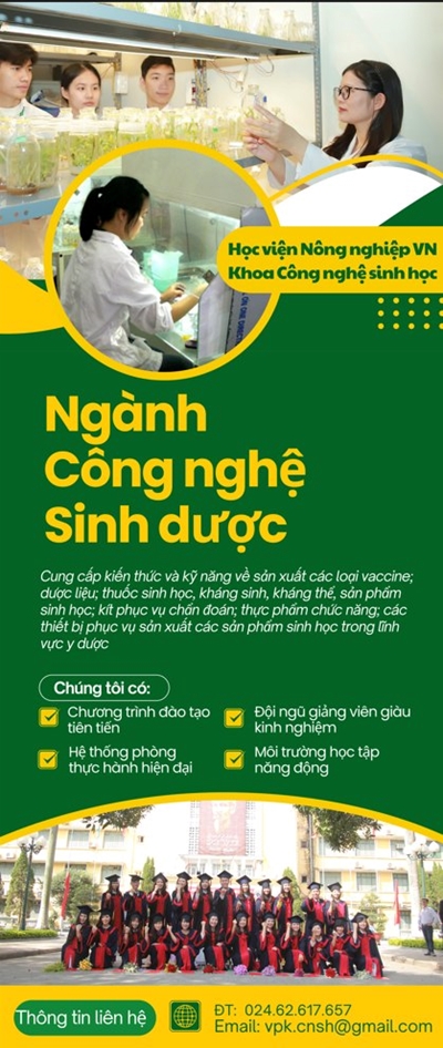 TÌM HIỂU NGÀNH CÔNG NGHỆ SINH DƯỢC CỦA HỌC VIỆN NÔNG NGHIỆP VIỆT NAM