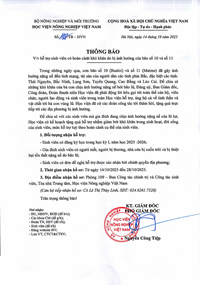 Thông báo hỗ trợ sinh viên có hoàn cảnh khó khăn do bị ảnh hưởng của bão số 10 và số 11