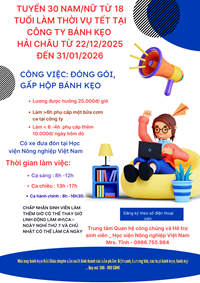 TUYỂN DỤNG VIỆC LÀM TẾT