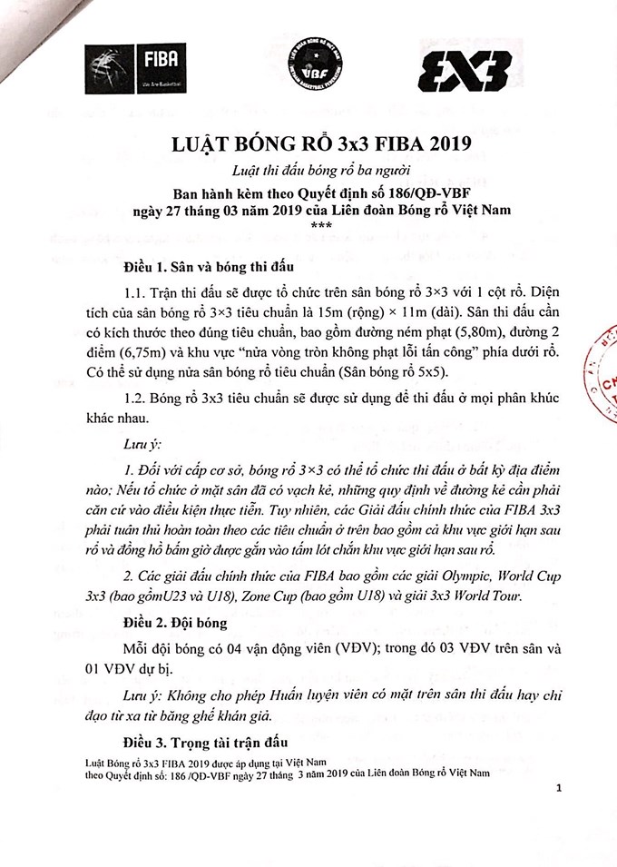 Luật Bóng Rổ 3v3