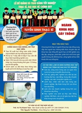 TUYỂN SINH TRÌNH ĐỘ THẠC SĨ NGÀNH KHOA HỌC CÂY TRỒNG