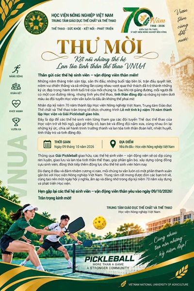 Thư mời cựu sinh viên, học viên, nghiên cứu sinh về dự Lễ Kỷ niệm 70 năm ngày thành lập Học viện