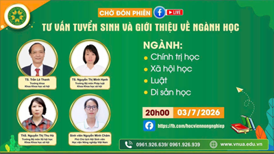KHOA KHOA HỌC XÃ HỘI, HỌC VIỆN NÔNG NGHIỆP VIỆT NAM TỔ CHỨC LIVESTREAM TƯ VẤN TUYỂN SINH