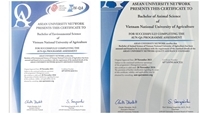 04 VNUA’s undergraduate programs in Animal Science, Biotechnology, Food Technology and Environmental Science received certificates of quality standards from the Southeast Asian University Network AUN-QA