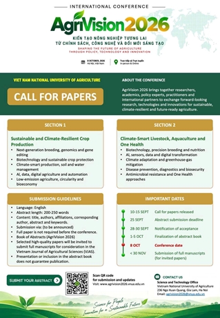 Viet Nam National University of Agriculture to Host AgriVision 2026 International Conference